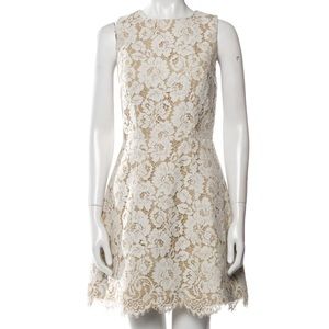 dress icon ALICE + OLIVIA Leann cotton-blend guipure lace mini dress